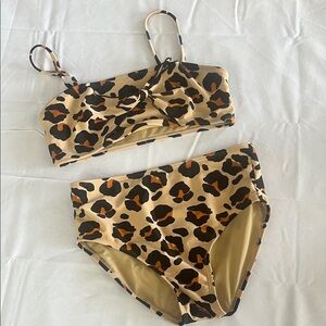 Art Class Leopard Print Bikini in Tan and Black